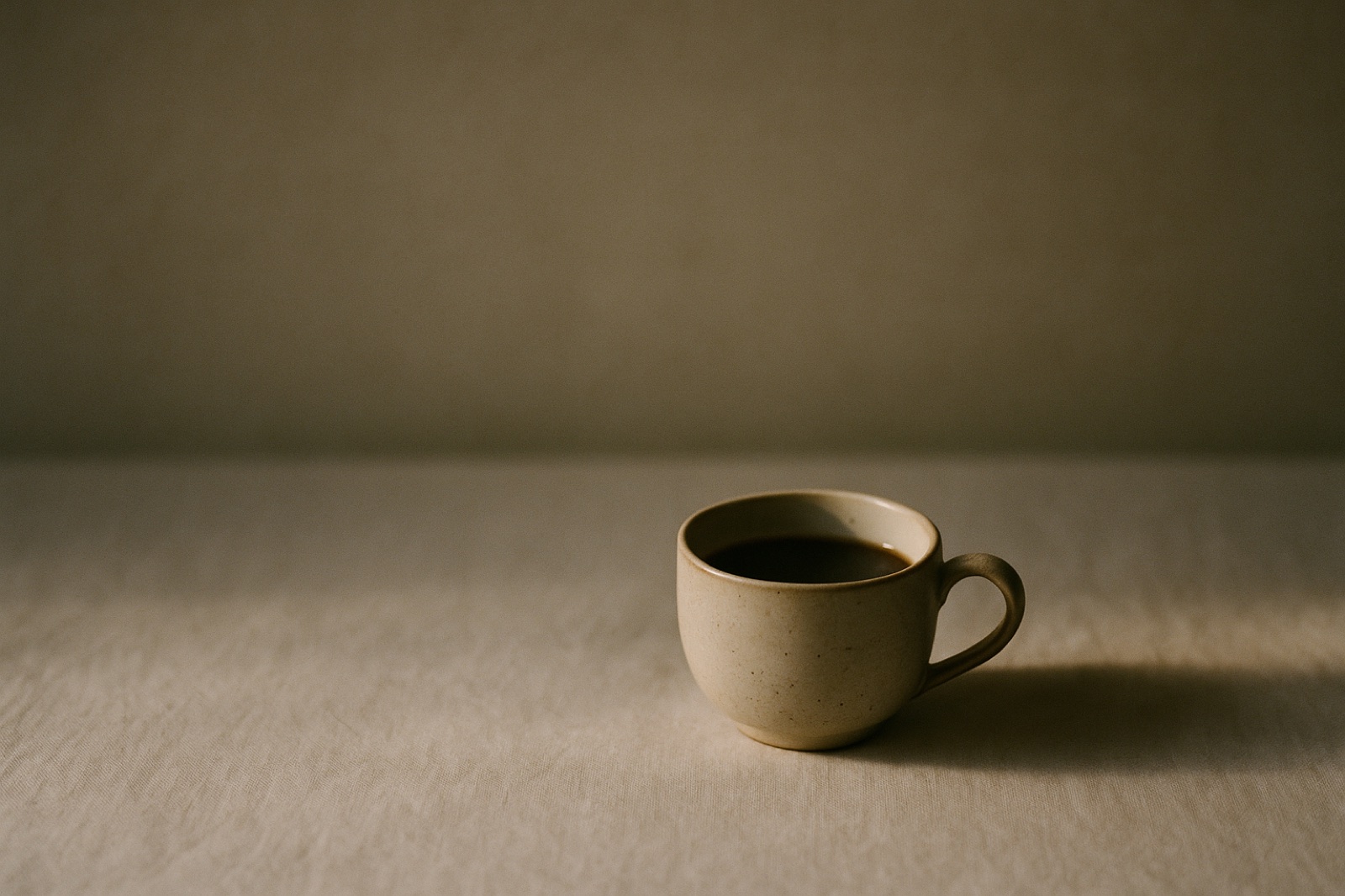 A calm cup of coffee at dawn