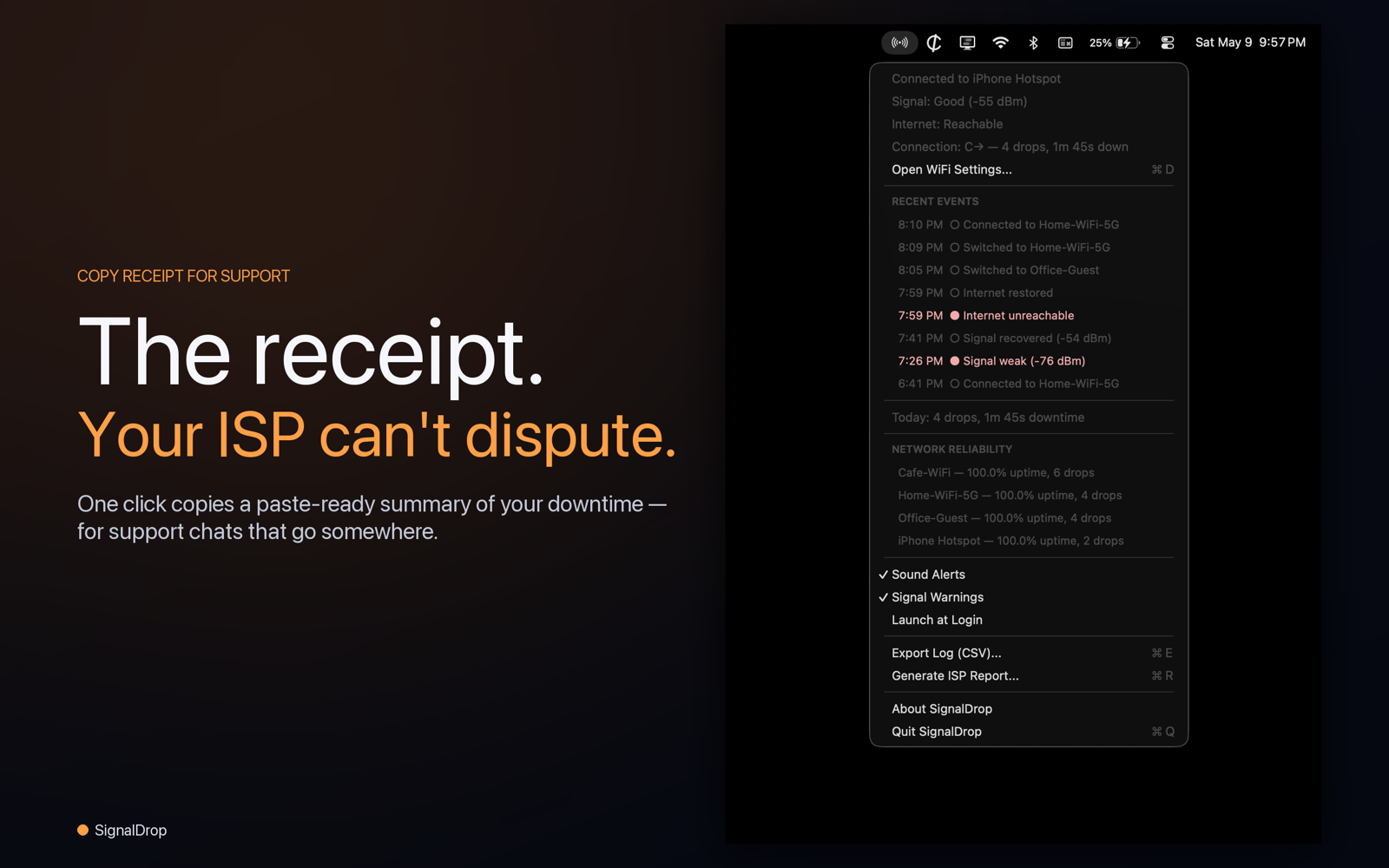 ISP receipt copy-paste
