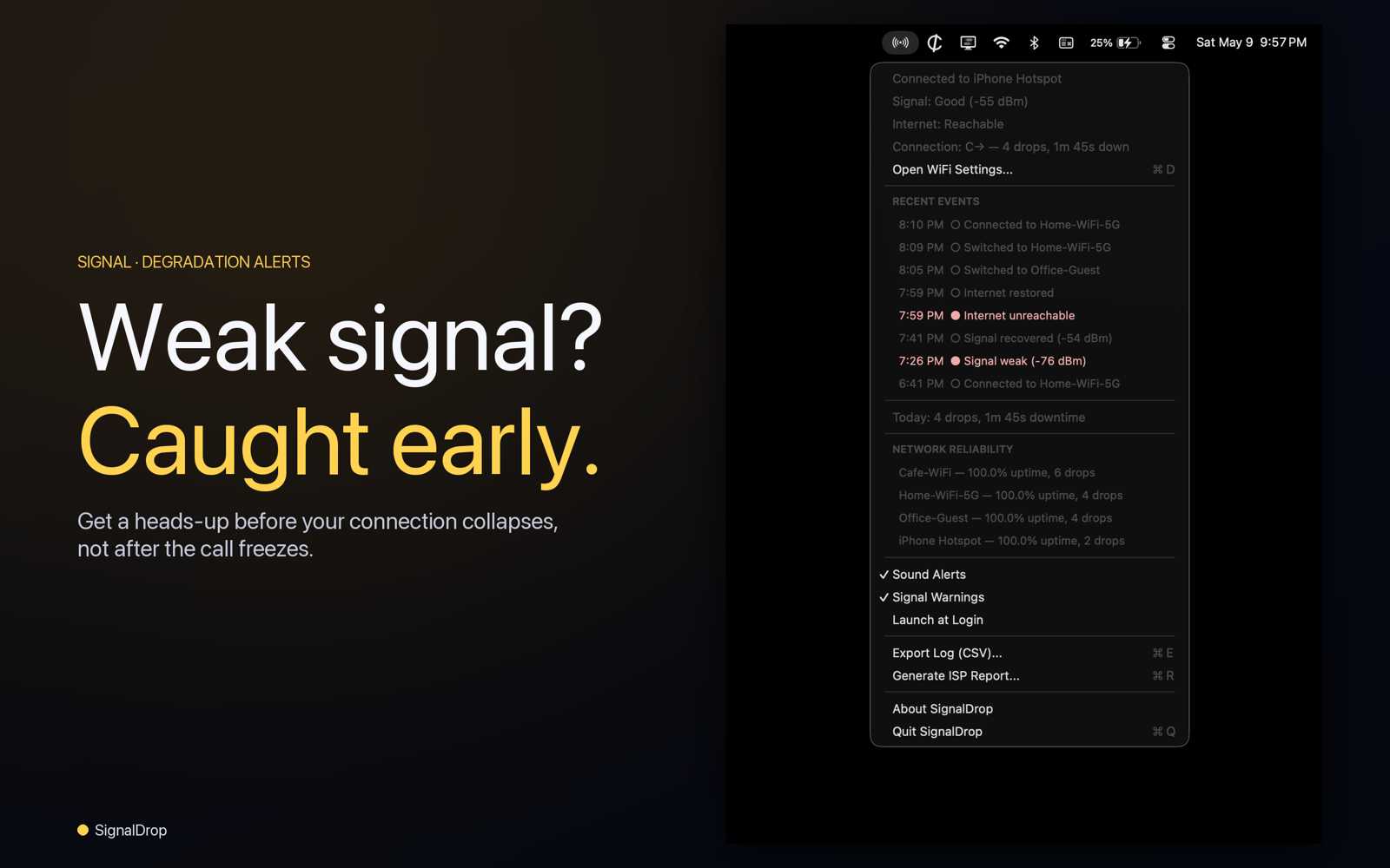Weak signal alert